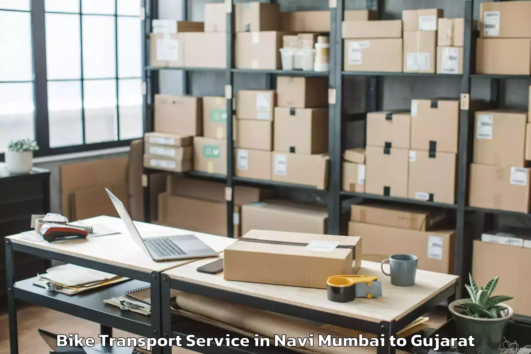 Trusted Navi Mumbai to Vejalpur Bike Transport